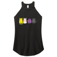 Cute Animal Cat Gift Non Binary Pride Agender Non Binary Women's Perfect Tri Rocker Tank