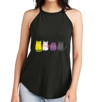 Cute Animal Cat Gift Non Binary Pride Agender Non Binary Women's Perfect Tri Rocker Tank