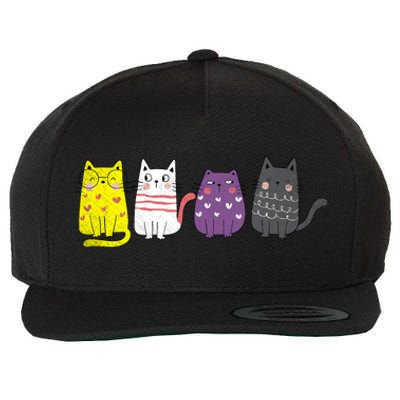 Cute Animal Cat Gift Non Binary Pride Agender Non Binary Wool Snapback Cap