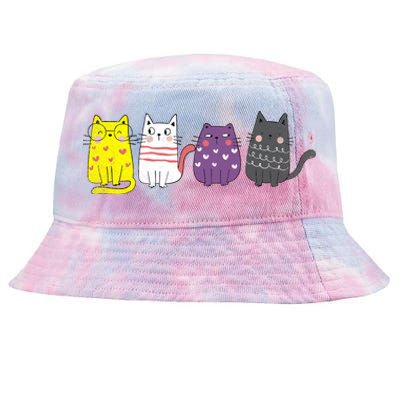 Cute Animal Cat Gift Non Binary Pride Agender Non Binary Tie-Dyed Bucket Hat