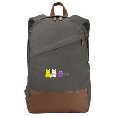 Cute Animal Cat Gift Non Binary Pride Agender Non Binary Cotton Canvas Backpack