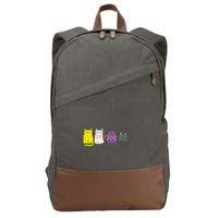 Cute Animal Cat Gift Non Binary Pride Agender Non Binary Cotton Canvas Backpack