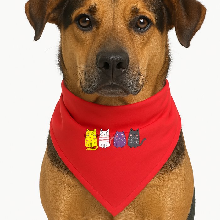 Cute Animal Cat Gift Non Binary Pride Agender Non Binary USA-Made Doggie Bandana