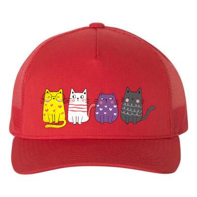 Cute Animal Cat Gift Non Binary Pride Agender Non Binary Yupoong Adult 5-Panel Trucker Hat