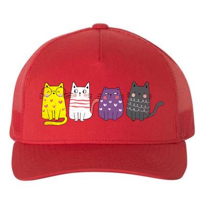 Cute Animal Cat Gift Non Binary Pride Agender Non Binary Yupoong Adult 5-Panel Trucker Hat