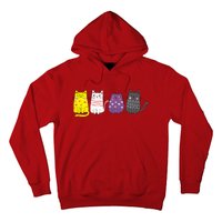 Cute Animal Cat Gift Non Binary Pride Agender Non Binary Hoodie