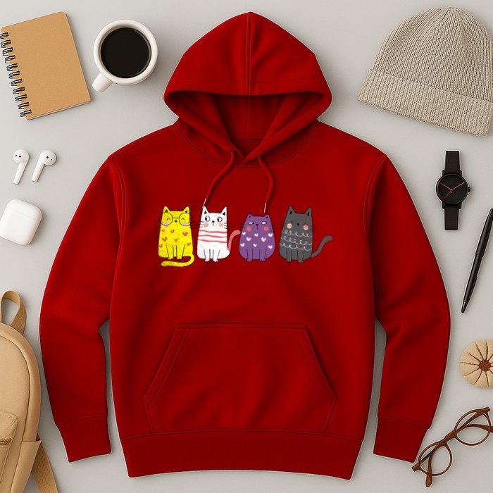 Cute Animal Cat Gift Non Binary Pride Agender Non Binary Hoodie