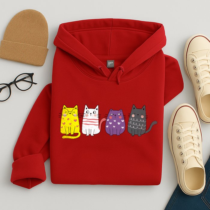 Cute Animal Cat Gift Non Binary Pride Agender Non Binary Hoodie