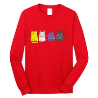 Cute Animal Cat Gift Non Binary Pride Agender Non Binary Long Sleeve Shirt