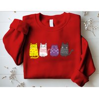 Cute Animal Cat Gift Non Binary Pride Agender Non Binary Sweatshirt