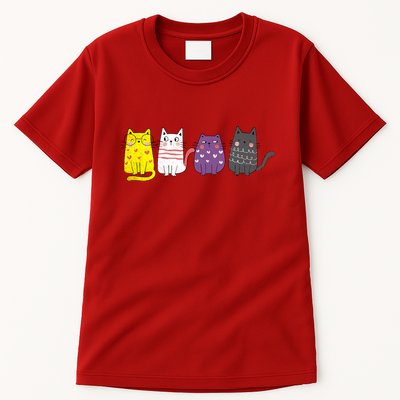 Cute Animal Cat Gift Non Binary Pride Agender Non Binary Tall T-Shirt