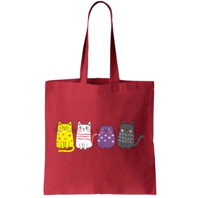 Cute Animal Cat Gift Non Binary Pride Agender Non Binary Tote Bag