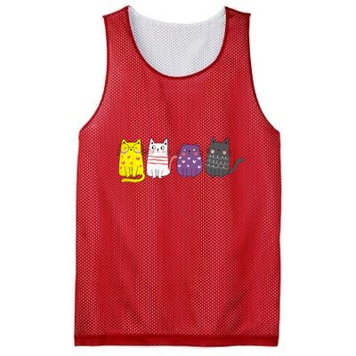 Cute Animal Cat Gift Non Binary Pride Agender Non Binary Mesh Reversible Basketball Jersey Tank
