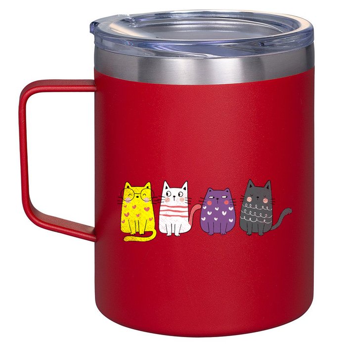 Cute Animal Cat Gift Non Binary Pride Agender Non Binary 12oz Stainless Steel Coffee Mug