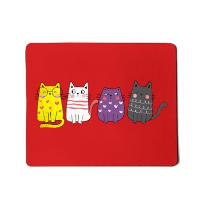 Cute Animal Cat Gift Non Binary Pride Agender Non Binary Mousepad