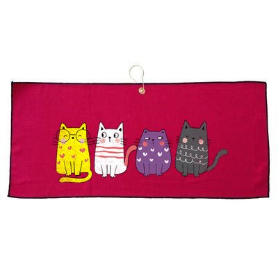 Cute Animal Cat Gift Non Binary Pride Agender Non Binary Large Microfiber Waffle Golf Towel