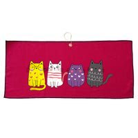 Cute Animal Cat Gift Non Binary Pride Agender Non Binary Large Microfiber Waffle Golf Towel
