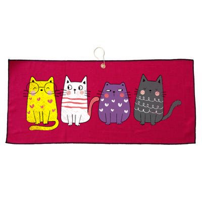 Cute Animal Cat Gift Non Binary Pride Agender Non Binary Large Microfiber Waffle Golf Towel