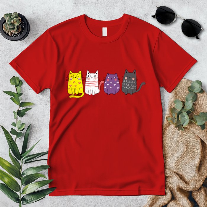 Cute Animal Cat Gift Non Binary Pride Agender Non Binary Premium T-Shirt