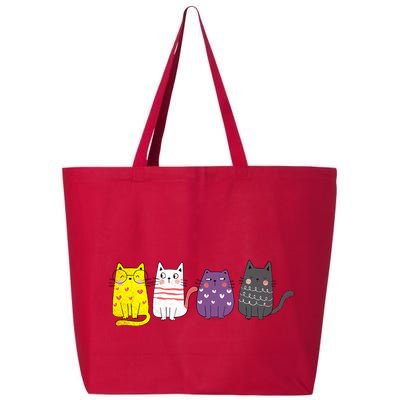 Cute Animal Cat Gift Non Binary Pride Agender Non Binary 25L Jumbo Tote
