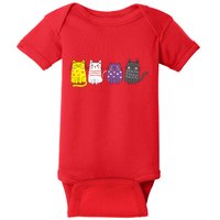 Cute Animal Cat Gift Non Binary Pride Agender Non Binary Baby Bodysuit