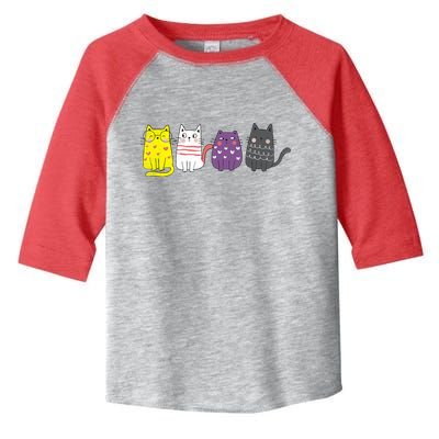 Cute Animal Cat Gift Non Binary Pride Agender Non Binary Toddler Fine Jersey T-Shirt