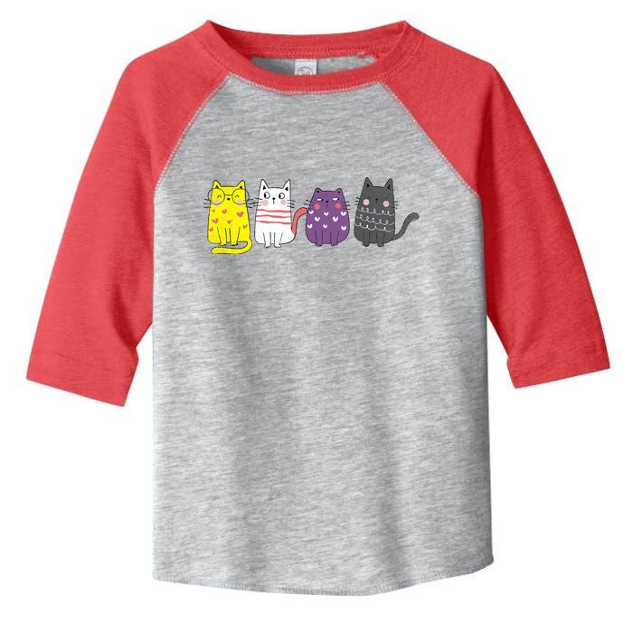 Cute Animal Cat Gift Non Binary Pride Agender Non Binary Toddler Fine Jersey T-Shirt