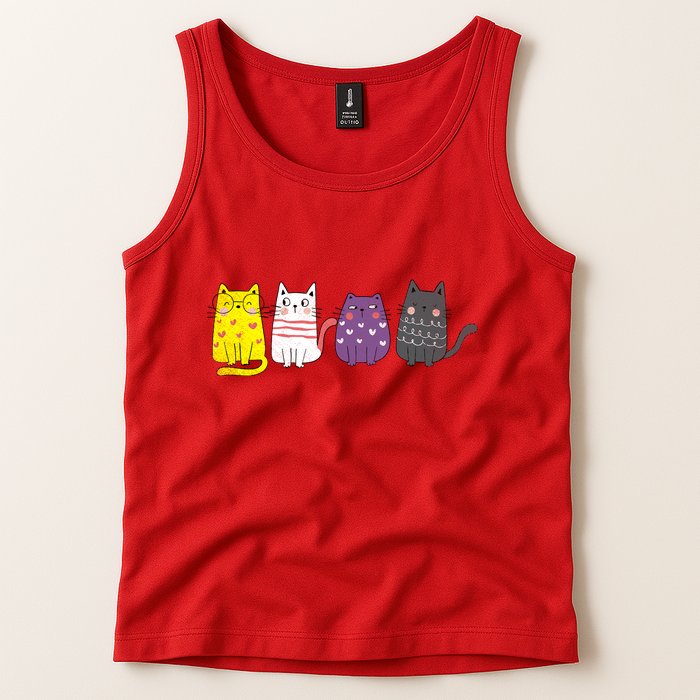 Cute Animal Cat Gift Non Binary Pride Agender Non Binary Tank Top