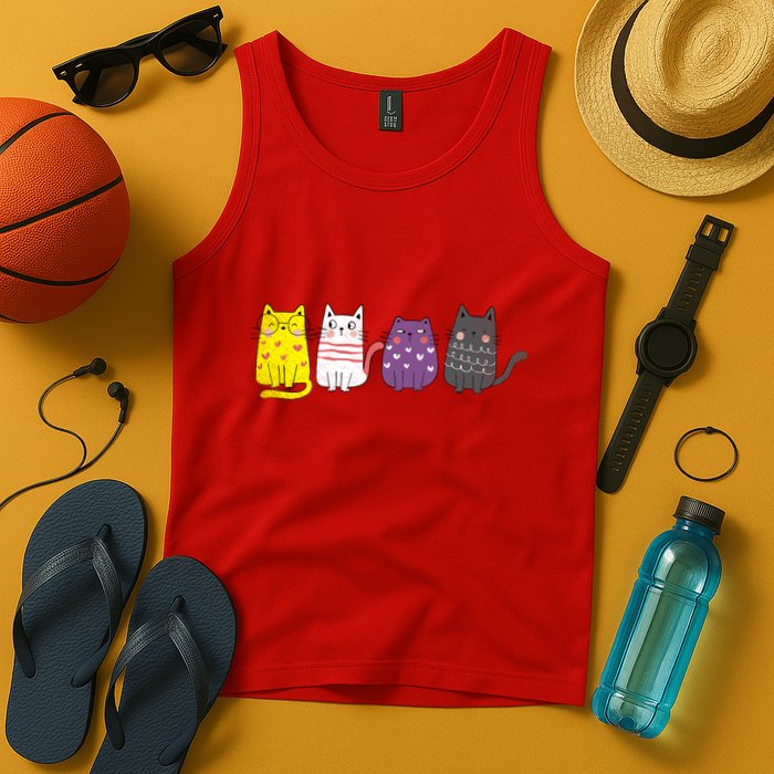 Cute Animal Cat Gift Non Binary Pride Agender Non Binary Tank Top