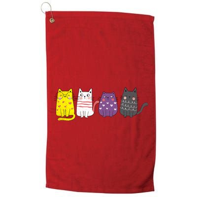 Cute Animal Cat Gift Non Binary Pride Agender Non Binary Golf Towel