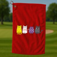 Cute Animal Cat Gift Non Binary Pride Agender Non Binary Golf Towel