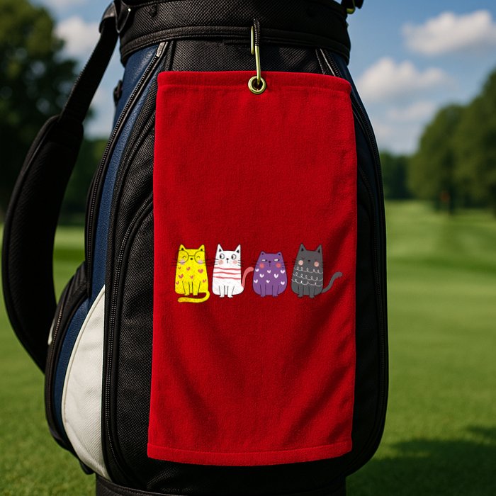 Cute Animal Cat Gift Non Binary Pride Agender Non Binary Golf Towel
