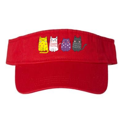 Cute Animal Cat Gift Non Binary Pride Agender Non Binary Valucap Bio-Washed Visor