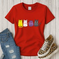 Cute Animal Cat Gift Non Binary Pride Agender Non Binary Womens T-Shirt