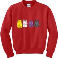 Cute Animal Cat Gift Non Binary Pride Agender Non Binary Kids Sweatshirt