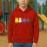 Cute Animal Cat Gift Non Binary Pride Agender Non Binary Kids Hoodie