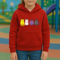 Cute Animal Cat Gift Non Binary Pride Agender Non Binary Kids Hoodie