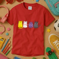 Cute Animal Cat Gift Non Binary Pride Agender Non Binary Kids T-Shirt