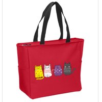 Cute Animal Cat Gift Non Binary Pride Agender Non Binary Zip Tote Bag