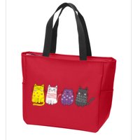 Cute Animal Cat Gift Non Binary Pride Agender Non Binary Zip Tote Bag