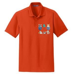 Cats And Corgis In Pockets Funny Kawaii Anime Cat And Dog Lovers Meaningful Gift Dry Zone Grid Polo