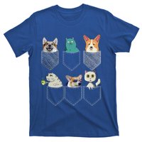 Cats And Corgis In Pockets Funny Kawaii Anime Cat And Dog Lovers Meaningful Gift T-Shirt