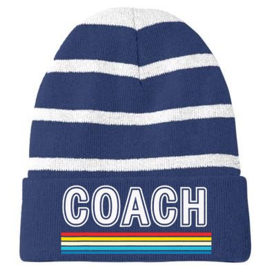 Coach Apparel Coach Striped Beanie with Solid Band