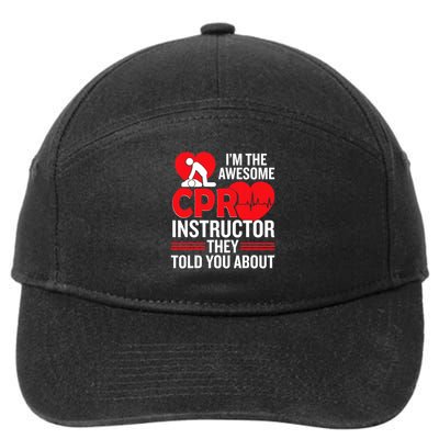 Cpr Accessories Cpr Manikin Training Service Cpr Instructor 7-Panel Snapback Hat