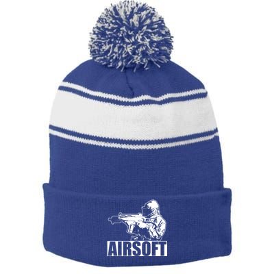 Cute Airsoft Combat Paintball And Funny Gift Stripe Pom Pom Beanie