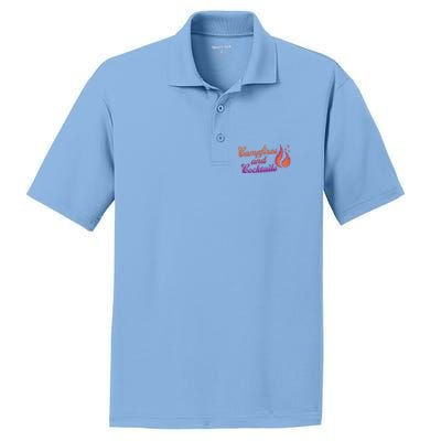 Campfires And Cocktails Gift PosiCharge RacerMesh Polo