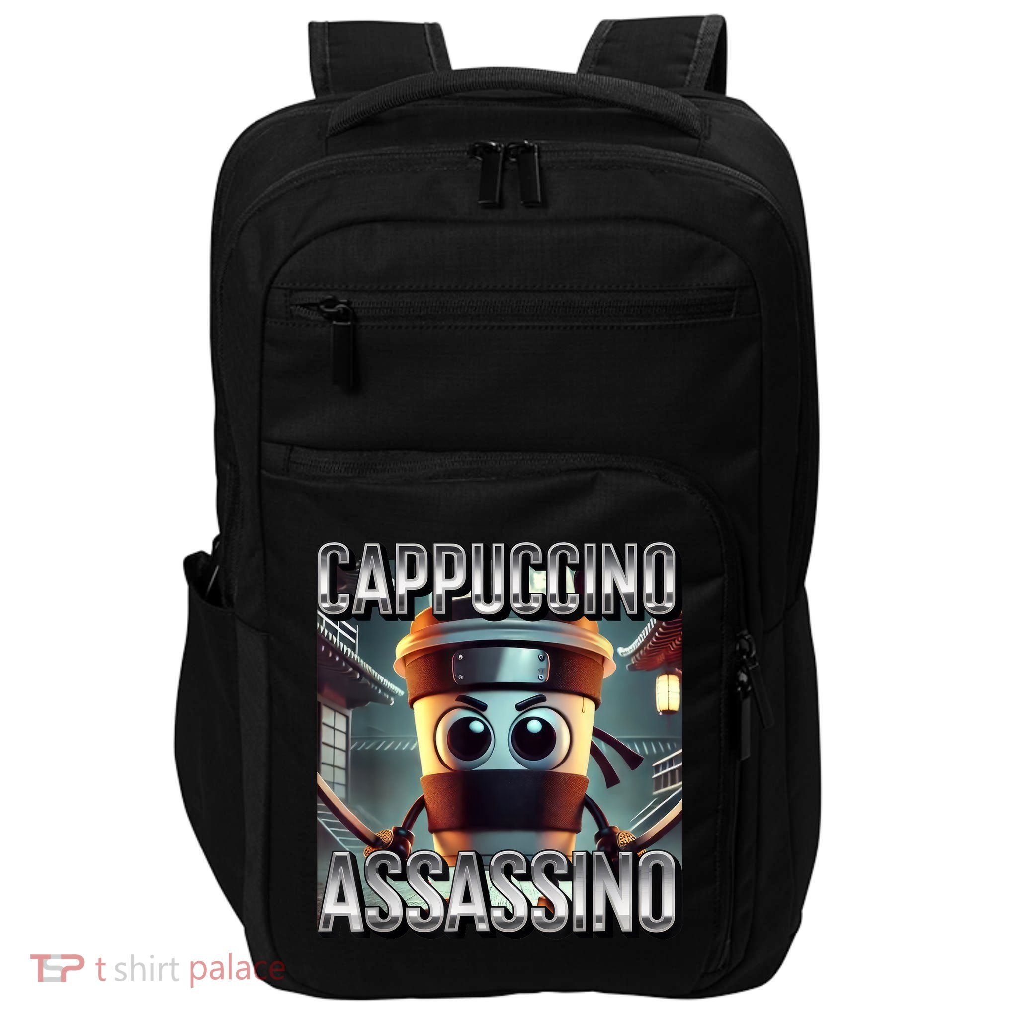 Cappuccino Assassino Coffee Lovers Italian Brainrot Meme  Impact Tech Backpack