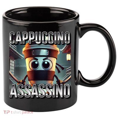 Cappuccino Assassino Coffee Lovers Italian Brainrot Meme  11oz C Handle Ceramic Mug