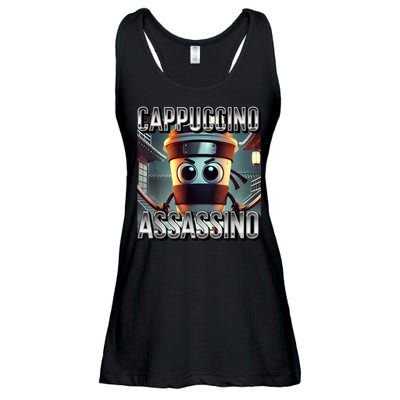Cappuccino Assassino Coffee Lovers Italian Brainrot Meme  Ladies Essential Flowy Tank