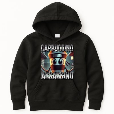 Cappuccino Assassino Coffee Lovers Italian Brainrot Meme  Kids Hoodie